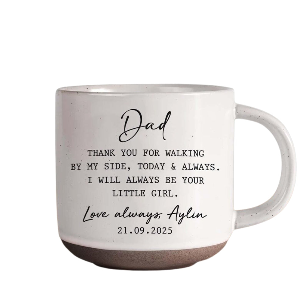 Custom Photo Father Of The Bride Meaningful Pottery Mug, Personalized Wedding Mug for Father Of The Bride WD0026