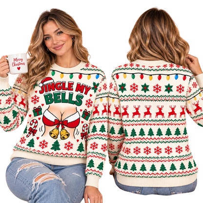 Jingle My Bells Matching Couple Christmas Ugly Sweater, Funny Christmas Ugly Sweatshirt For His Her 2D1302