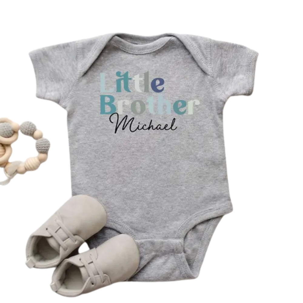 Big Brother Litlle Brother Custom Name Matching T Shirt, Baby Reveal Personalized Matching Siblings Shirts ET1018