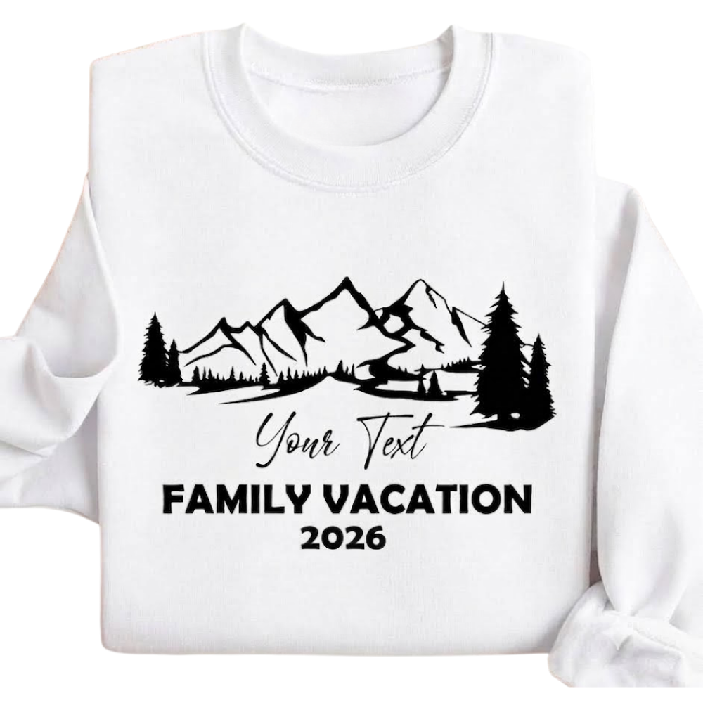 Personalized Mountain Family Vacation Matching Sweatshirt, Custom Camping Trip Sweatshirt For Family ET1550