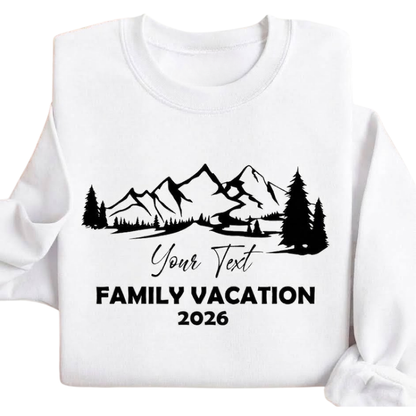 Personalized Mountain Family Vacation Matching Sweatshirt, Custom Camping Trip Sweatshirt For Family ET1550