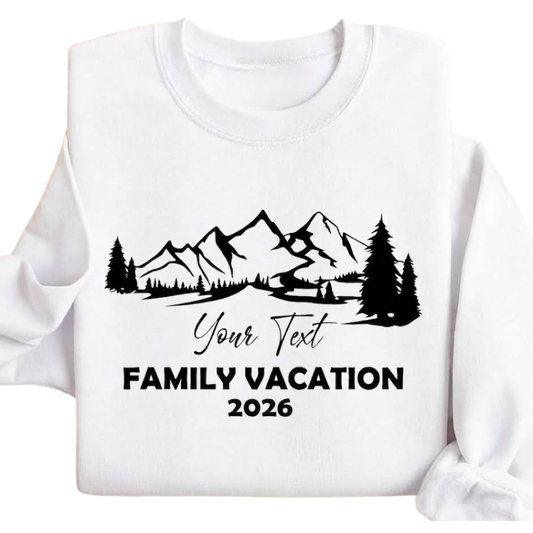 Personalized Mountain Family Vacation Matching Sweatshirt, Custom Camping Trip Sweatshirt For Family ET1550