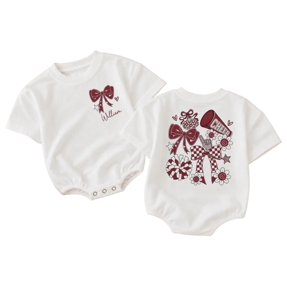 Custom Cheer Baby T Shirt Bubble Romper, Custom Cheer Baby Romper For Game Day BB0743