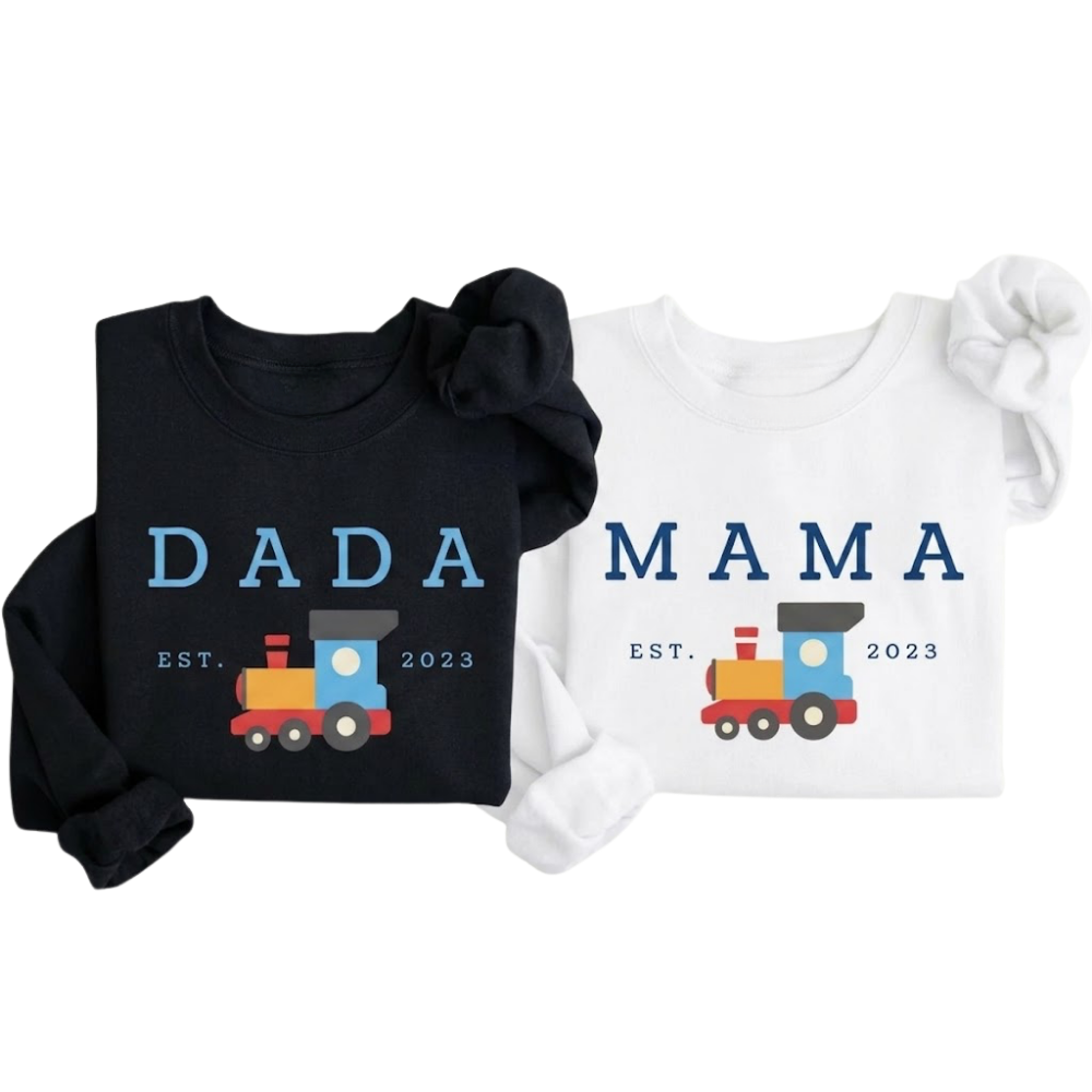 Personalized Train Birthday Family Matching Sweatshirt, Custom Birthday Train Sweatshirt For Family ET1392