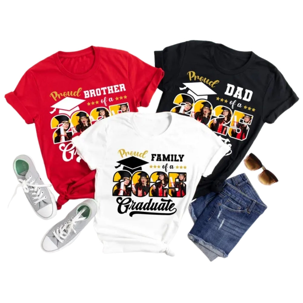 Custom Photo Graduation Matching Family T Shirts, Personalized Family Graduation Matching Shirts ET0516