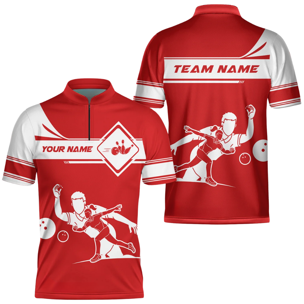 Custom Blue And White Bowling Team Jersey For Men, Custom Bowling Shirt BZ0637
