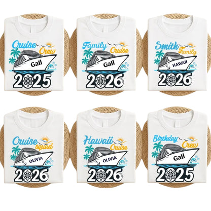 Custom Matching Family Cruise Squad Vacation T Shirts, Custom Cruise Family Vacation Shirts ET0071