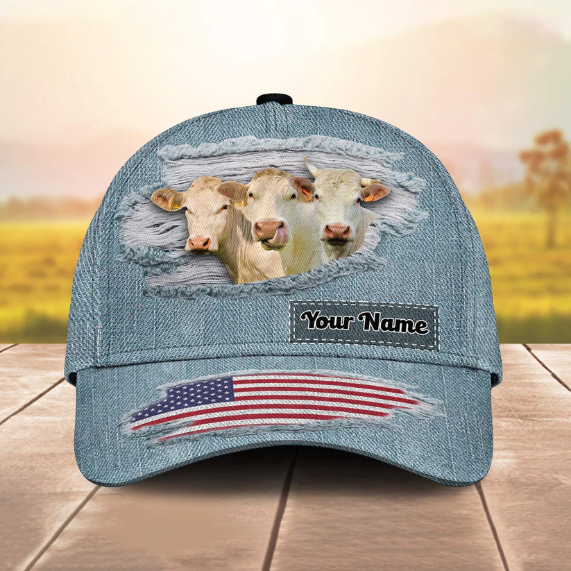 Charolais Jeans Pattern Customized Name Cap CA0161