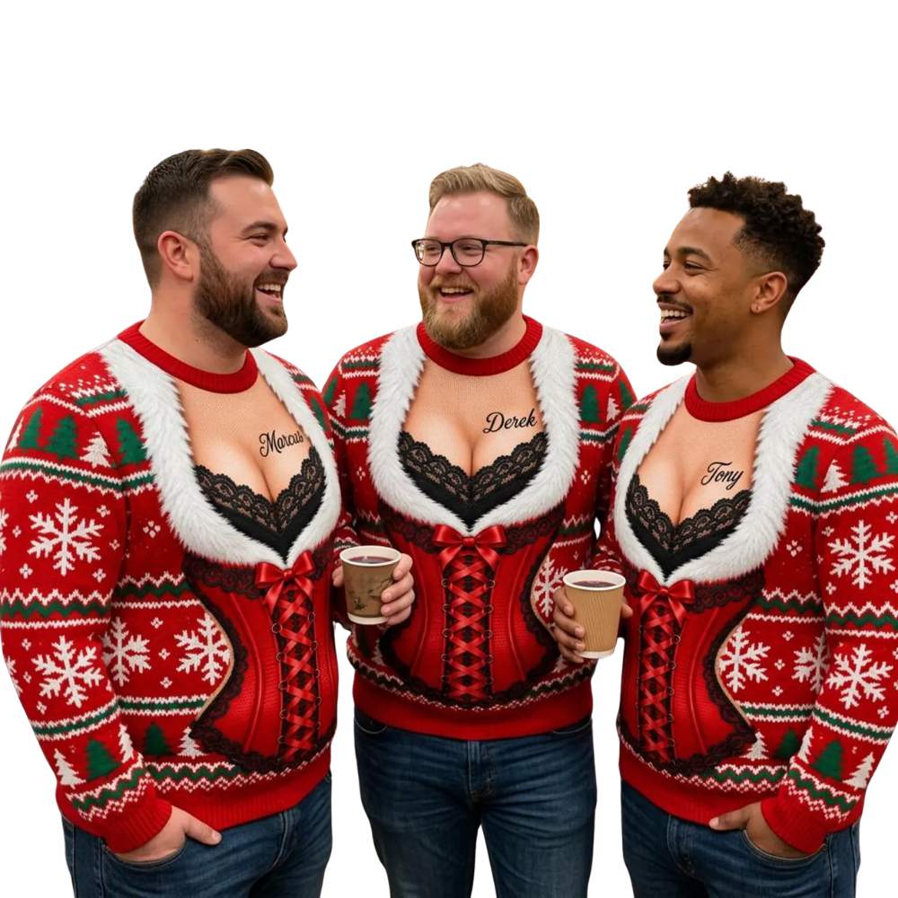Custom Name Corset Ugly Christmas Sweatshirt For Men Women, Custom Funny Christmas Sweatshirt 2D1220