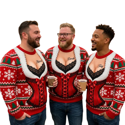 Custom Name Corset Ugly Christmas Sweatshirt For Men Women, Custom Funny Christmas Sweatshirt 2D1220