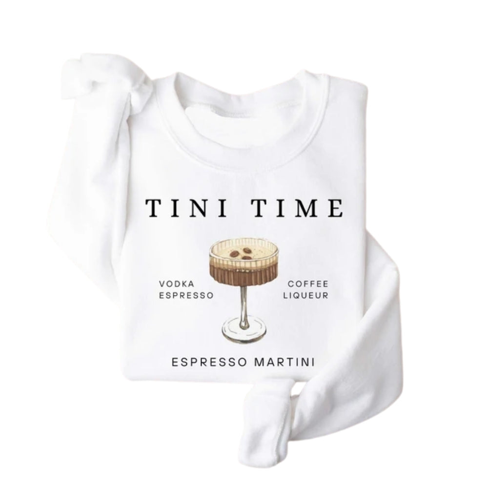 Tini Time Espresso Martini Sweatshirt, Martini Lover Sweatshirt 2D0334