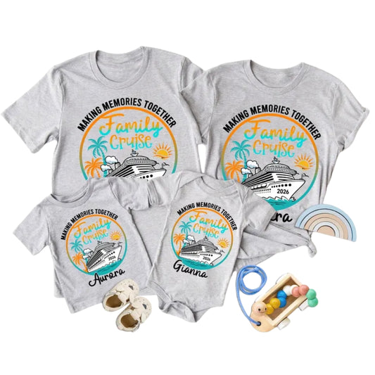 Making Memories Together Custom Cruise Family Vacation T Shirts, Custom Matching Family Cruise Vacation Shirts ET0072