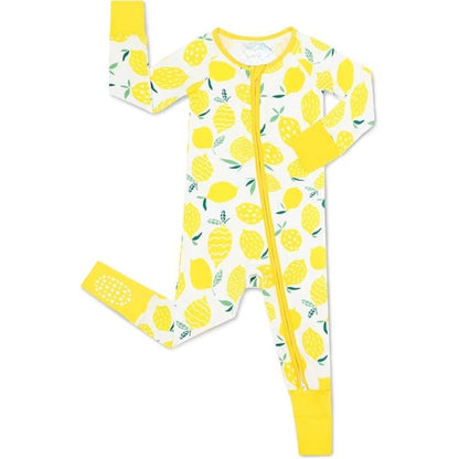 Lemon Yellow Baby Convertible Zipper Romper, Lemon Baby Romper Convertible BB0373