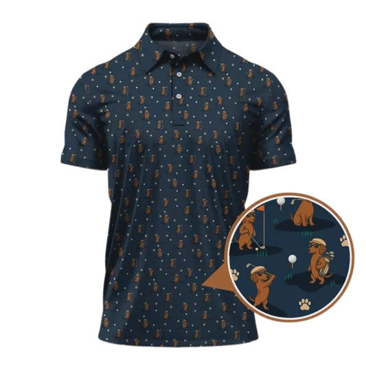 Funny Wiener Dachshund Golf Polo Shirts For Mens, Dachshund Golf Shirt For Dog Lovers GE0271