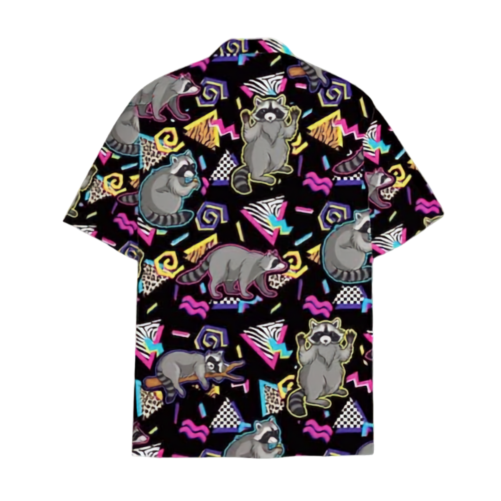 Retro Raccoon Men And Women Hawaiian Shirt, Raccoon Hawaiian Shirts HE0366