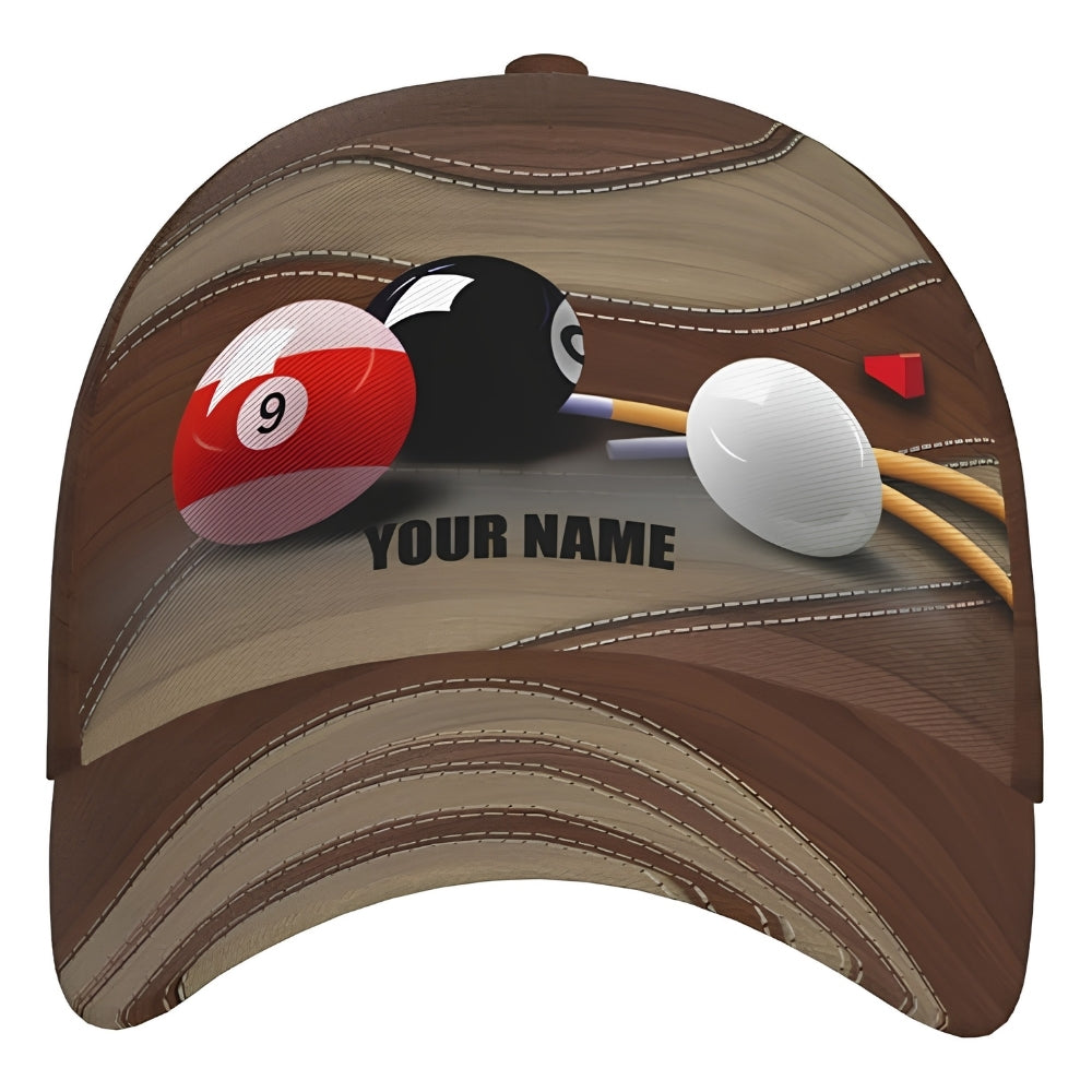 Custom Billiard Baseball Cap 3D Printed, Personalized Billiard Hat CP0459