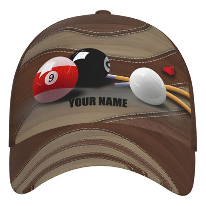 Custom Billiard Baseball Cap 3D Printed, Personalized Billiard Hat CP0459
