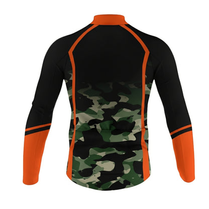 Custom Camo Cycling Long Sleeve Jersey For Men, Men's Custom Camouflage Cycling Jerseys CZ0047