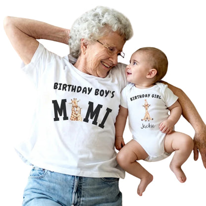 Giraffe Birthday Boy Custom Matching Birthday Family T Shirts, Custom Birthday Giraffe Matching Shirts For Family ET0666