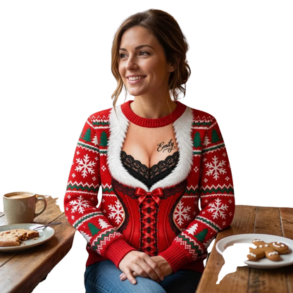 Custom Name Corset Ugly Christmas Sweatshirt For Men Women, Custom Funny Christmas Sweatshirt 2D1220