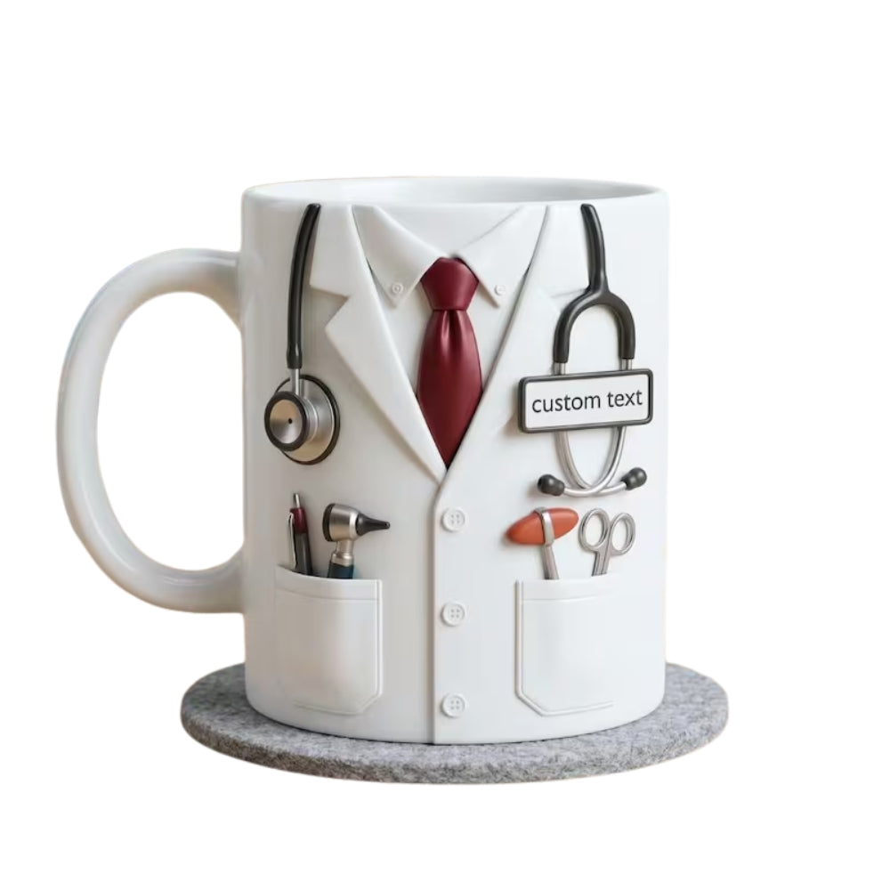 Personalized Doctor Coffee Mug 3D Printed, Custom Name Doctor Mugs ET0115