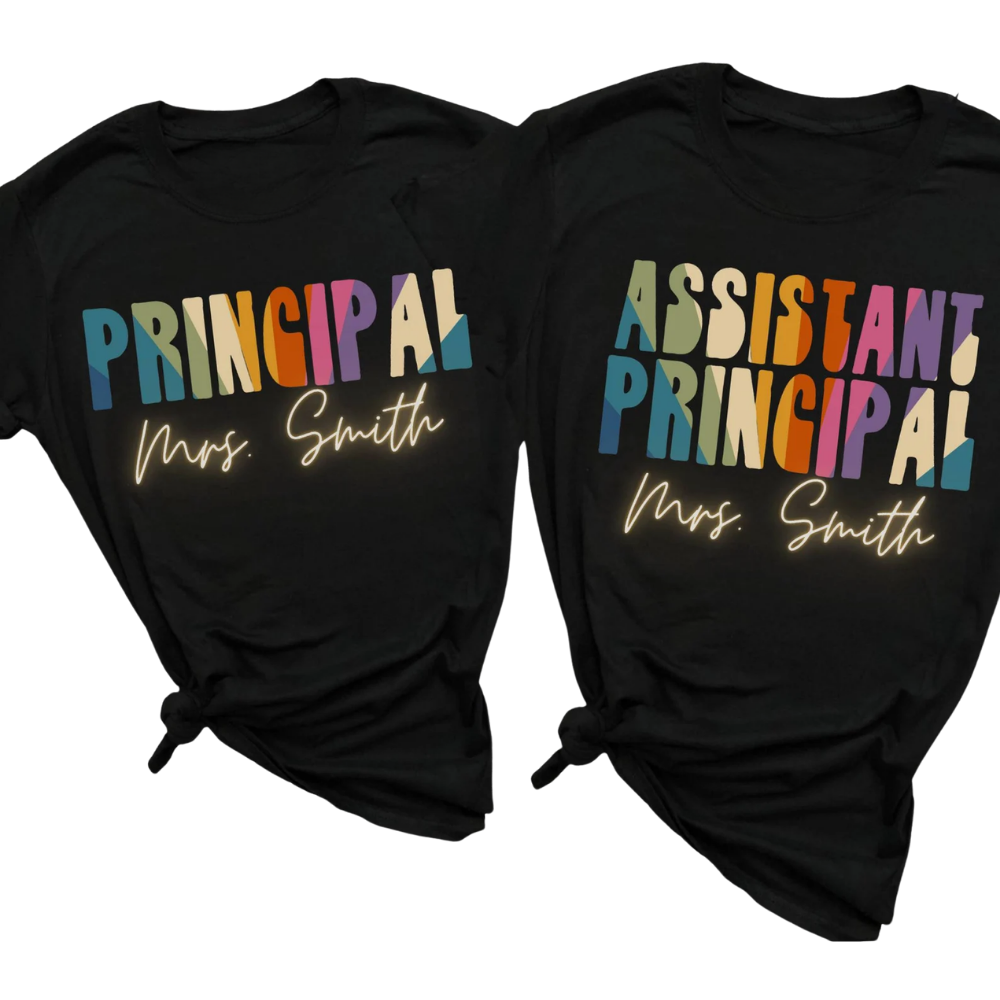School Counselor Principal School Nurse Custom Name Matching T Shirt, Personalized School Staff Matching Shirts ET1044