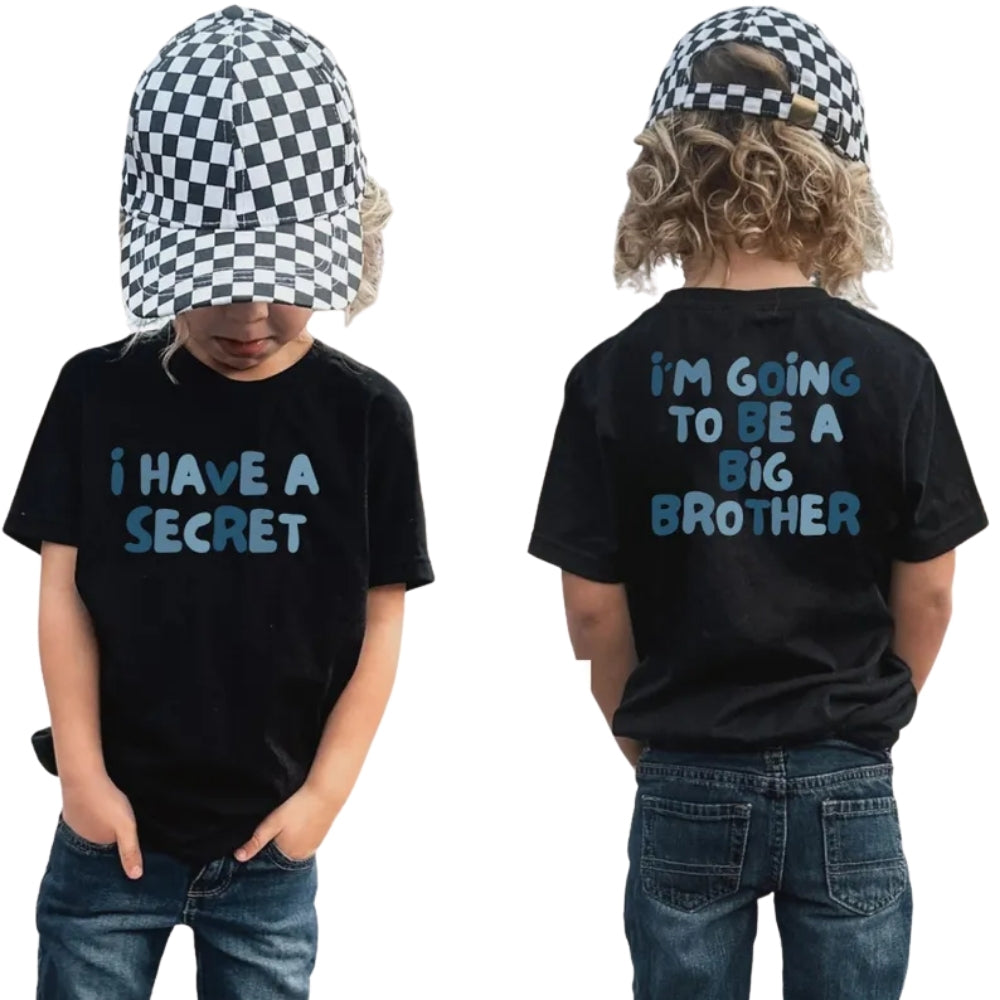 I Have A Secret I'm Going To Be A Big Brother Matching Sibling Baby Announcement T Shirts, Pregnancy Announcement Matching Sibling Shirts ET0780