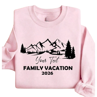 Personalized Mountain Family Vacation Matching Sweatshirt, Custom Camping Trip Sweatshirt For Family ET1550