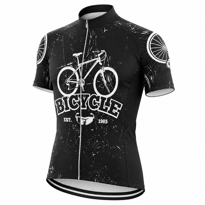 Custom Year Vintage Black Cycling Short Sleeve Men Jersey, Custom Bicyle Cycling Jerseys CG0822