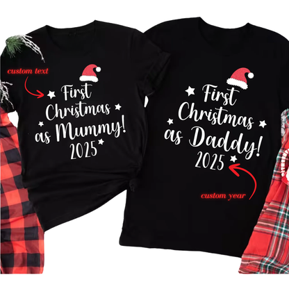 Personalized First Christmas Family T Shirts Matching, Custom 1st Christmas Shirts For Family ET1226