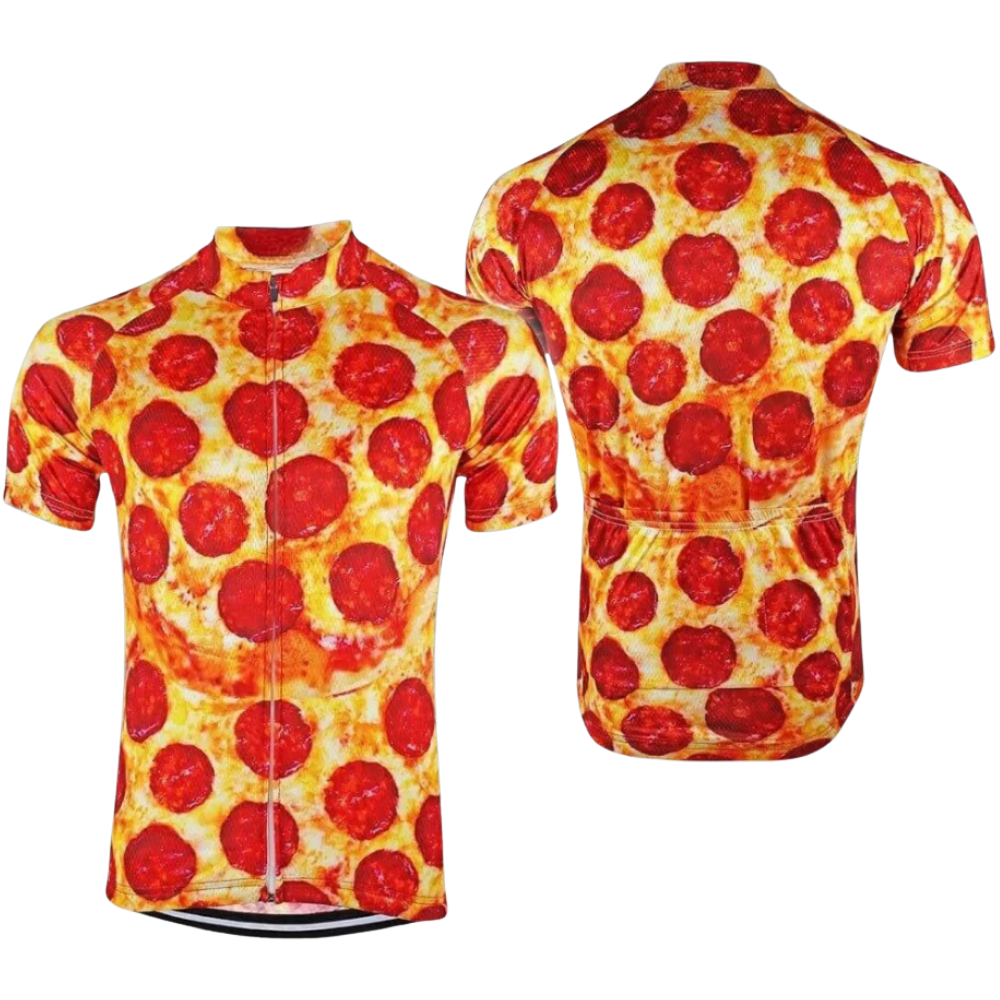 Pepperoni Pizza Cycling Short Sleeve Jersey For Men, Pizza Lover Cycling Jersey CG0828