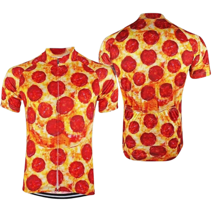 Pepperoni Pizza Cycling Short Sleeve Jersey For Men, Pizza Lover Cycling Jersey CG0828