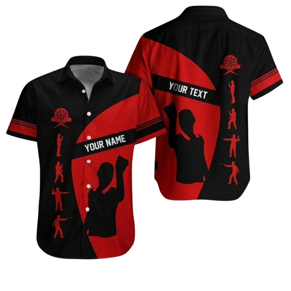 Custom Name And Text Dart Hawaiian Shirt For Men, Custom Team Darts Shirt DZ0105