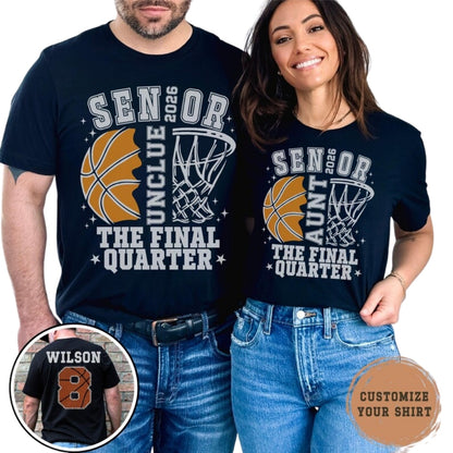 The Final Quarter Custom Senior Night Basketball Matching Family T Shirts, Personalized Basketball Graduation Matching Shirts For Family ET0497