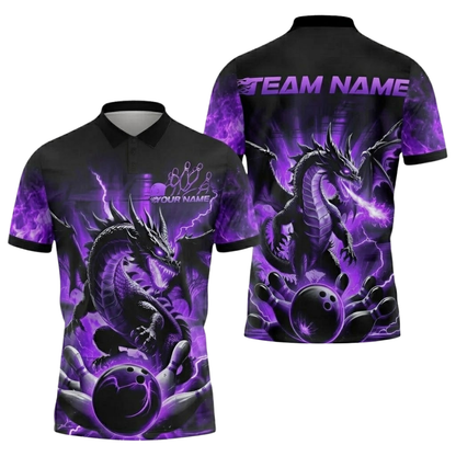 Custom Dragon Bowling Polo Shirt For Men, Custom Team Dragon Bowling Shirts BZ0835