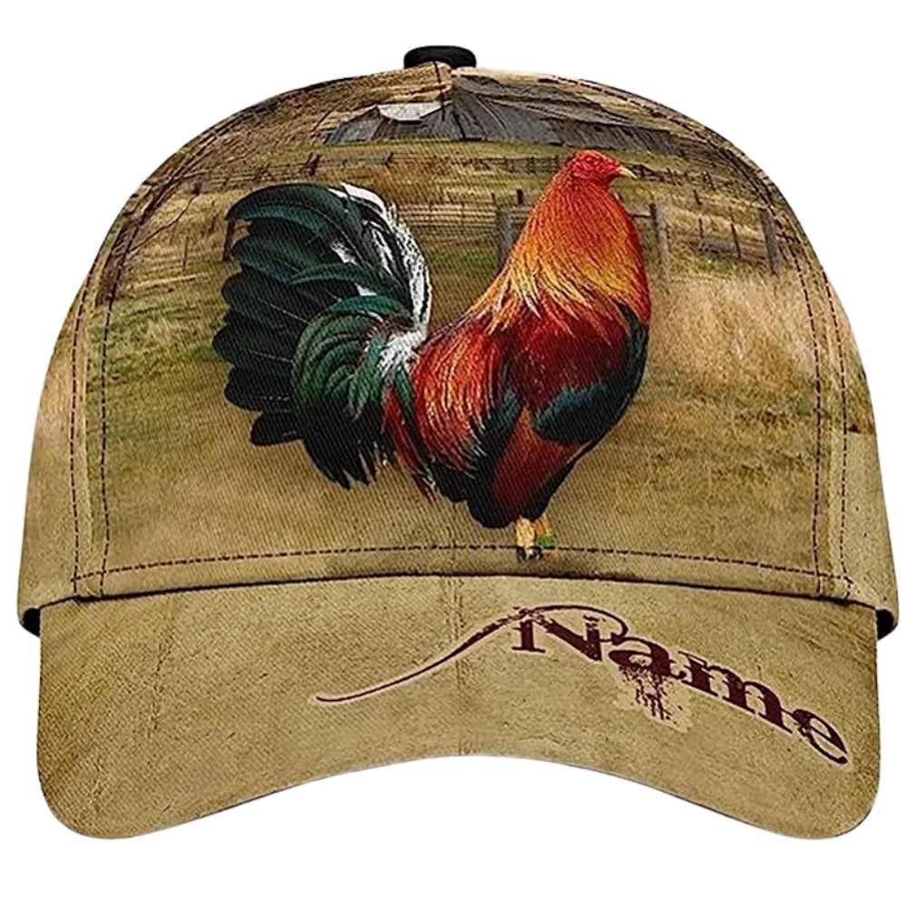 Personalized Rooster Cap, Rooster Lovers Hats Caps, Custom 3D Chicken Rooster Baseball Cap CP0005