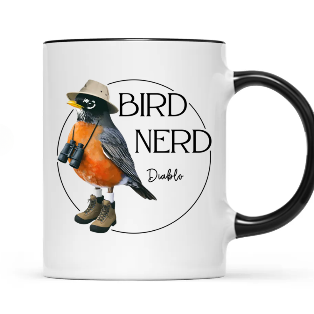 Personalized Bird Nerd Funny Bird Watcher Mug, Custom Name Twitcher Mug, Personalized Mug For Bird Lover TD0011