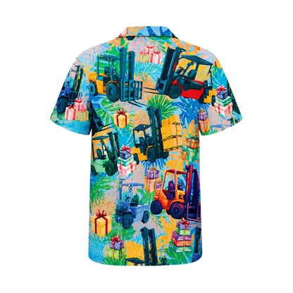 Tropical Forklift Hawaiian Shirt For Men, Forklift Hawaiian Shirt For Warehouse Worker HE0266