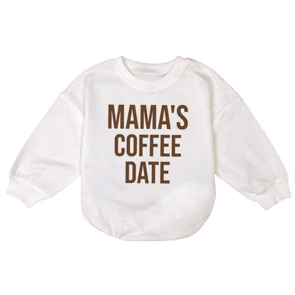 Mama's Coffee Date Baby Romper Sweatshirt, Mother Coffee Baby Romper Sweatshirt BB0013