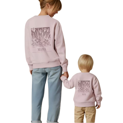 Mama And Mini Where Love Blooms Forever Boho Floral Sweatshirt, Matching Floral Mommy And Mini Sweatshirt ET1399