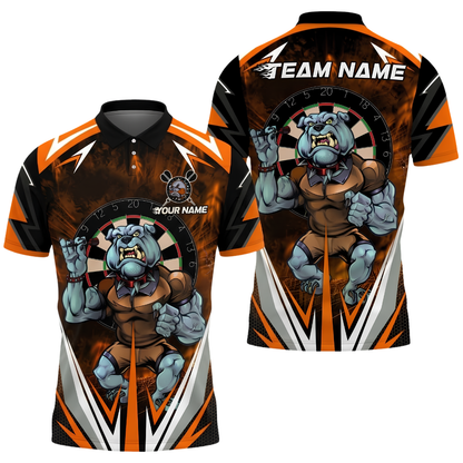 Bulldog Custom Mens Dart Polo Shirt, Custom Bulldog Team Darts Shirt DZ0159
