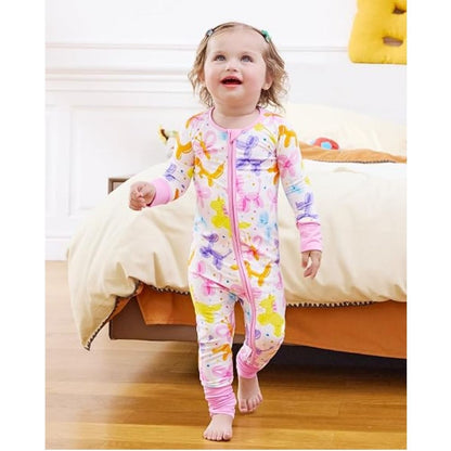 Colorfull Balloon Pink Baby Convertible Zippy Romper, Balloon Baby Convertible Romper BB0357