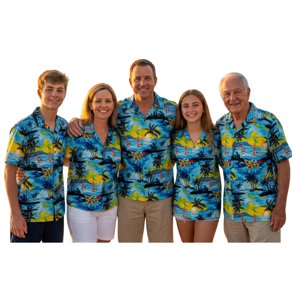 Tropical Beach Family Hawaiian Shirt, Matching Tropcial Hawaiian Shirts For Family ET1215