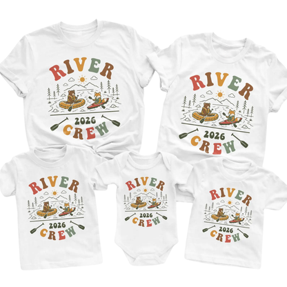 Personalized River Crew Matching Family T Shirt, Custom Family Rafting Shirts ET1312