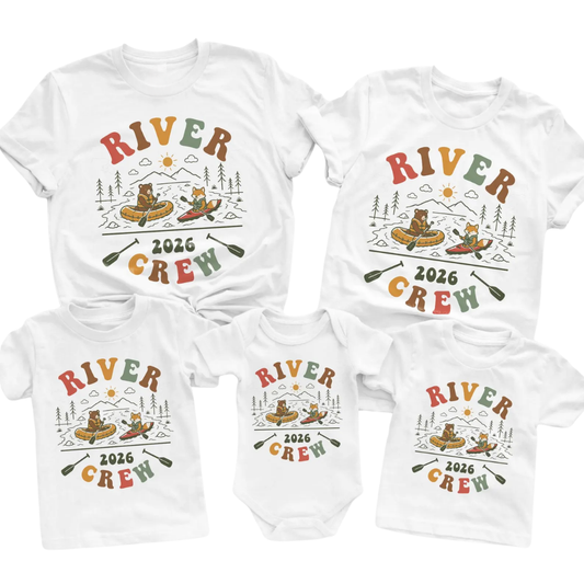 Personalized River Crew Matching Family T Shirt, Custom Family Rafting Shirts ET1312