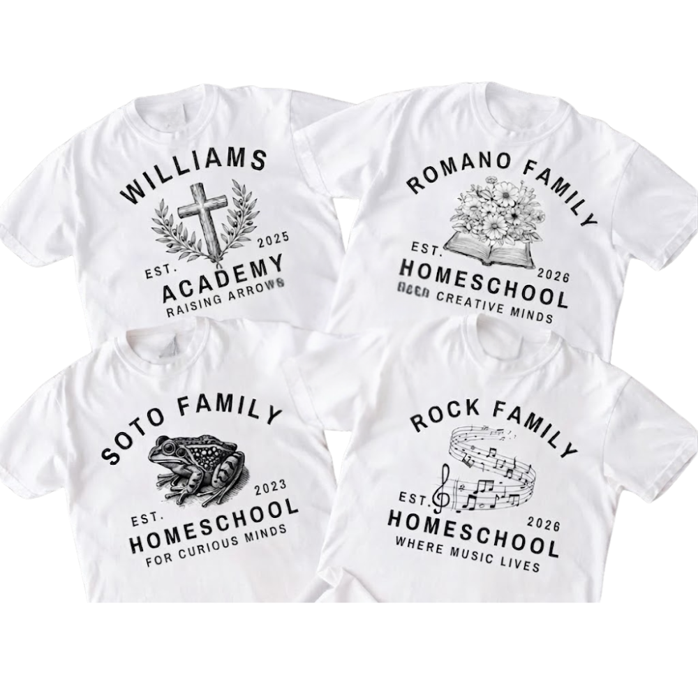 Personalized Homeschool Family Matching T Shirt, Custom Homeschool Family Shirts ET1197