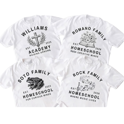 Personalized Homeschool Family Matching T Shirt, Custom Homeschool Family Shirts ET1197
