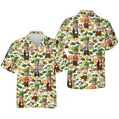 Custom Photo Beer Oktoberfest Hawaiian Shirt Mens, Custom Funny Octoberfest With Photo HE0664