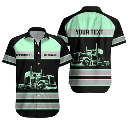 Custom Truck Driver Hawaiian Shirt For Men, Custom Driver Work Uniforms HE0859
