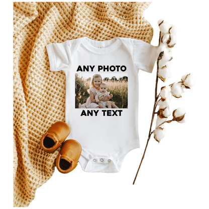 Custom Photo Baby Bodysuit, Personalized Bodysuit With Baby Picture BB0004